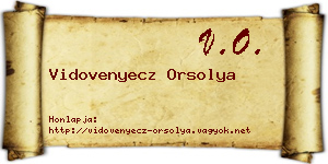 Vidovenyecz Orsolya névjegykártya