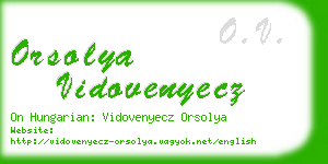 orsolya vidovenyecz business card